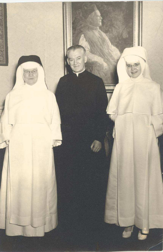 Mother Gerald Barry, O.P., with Sister Mary Cullen and Father Lawrence Barry